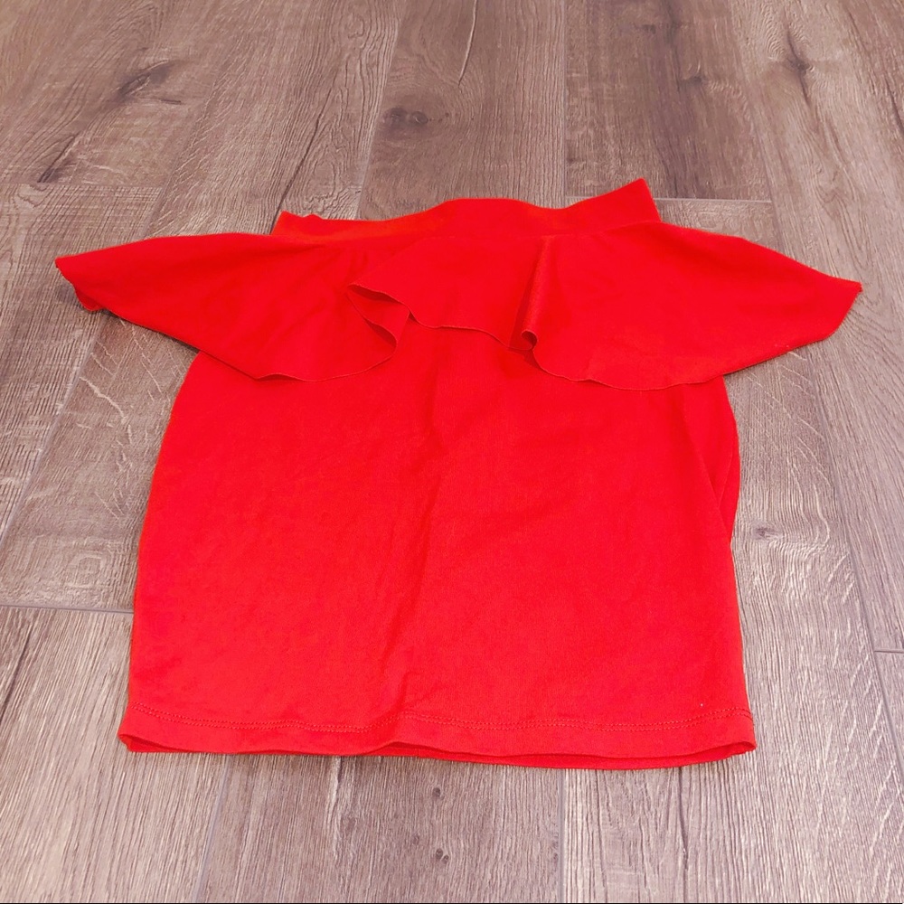 Red Peplum Skirt